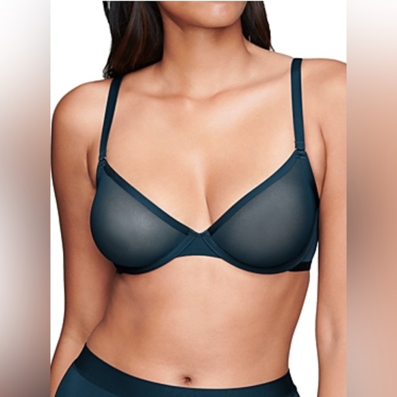 NEW CUUP The Plunge Mesh Bra In Ocean 32 F - Picture 1 of 6
